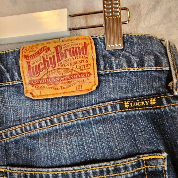 Lucky Brand Jeans Mens 40x29 Dakota Slim Bootleg Denim Medium Wash Button Fly - Picture 11 of 16
